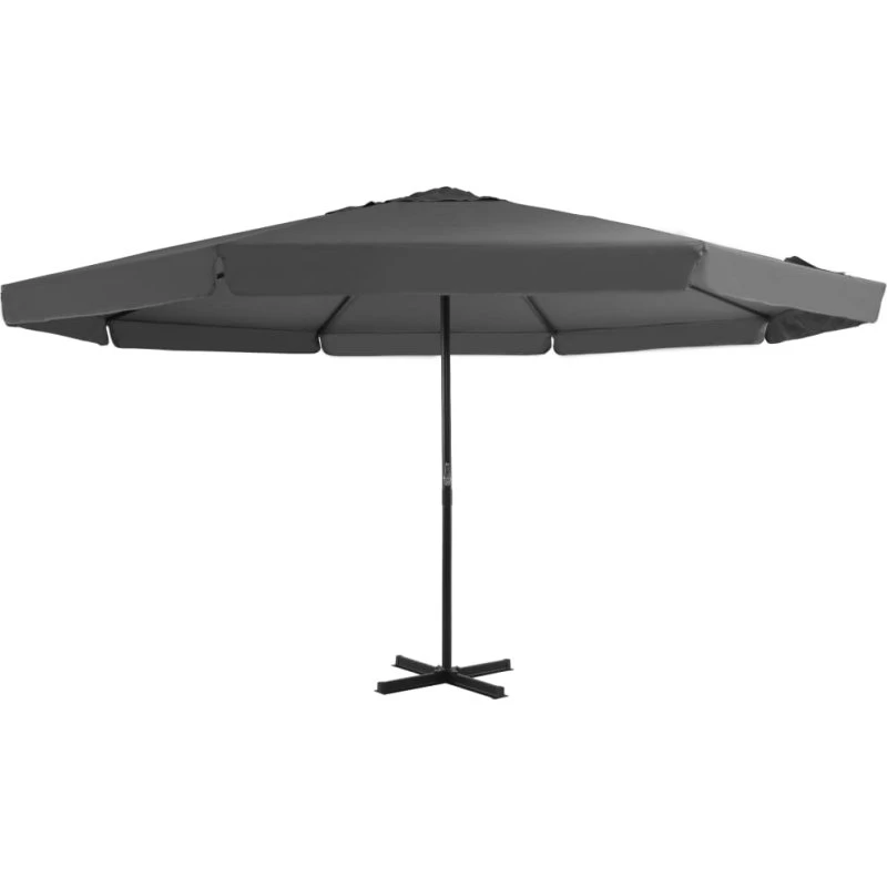 Udendørs parasol 500 cm med aluminiumsstang - antracit