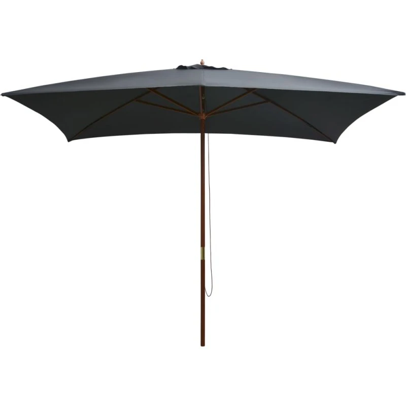 Parasol 200x300 cm træstang antracitgrå