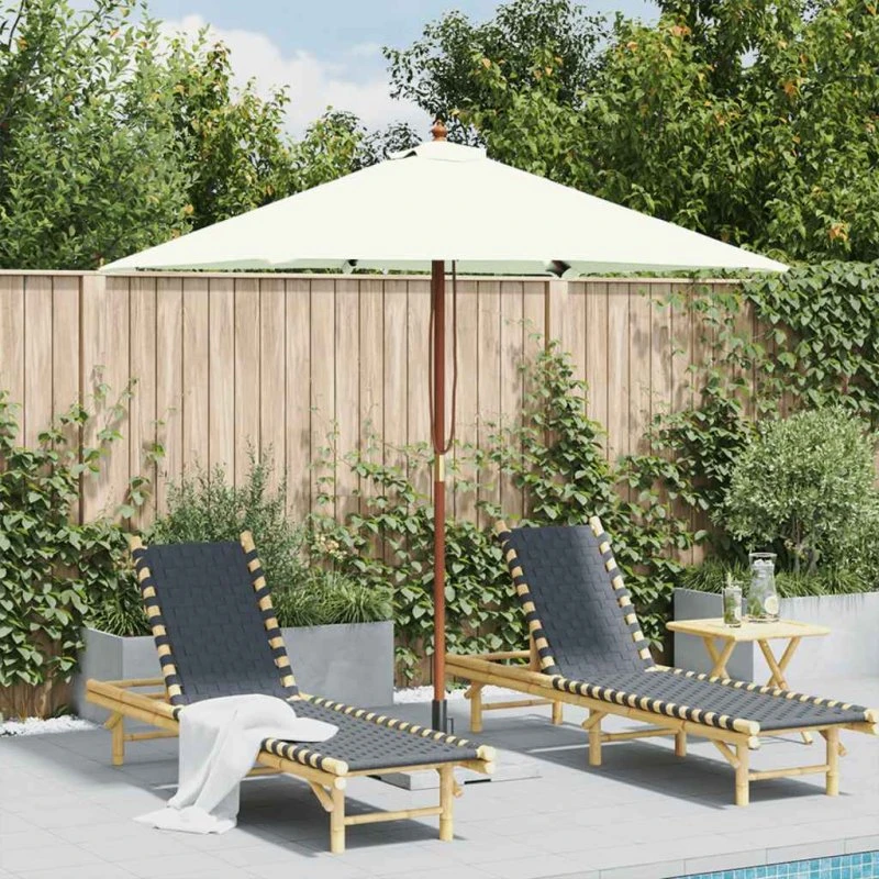 Parasol 150x200 cm sandfarvet med træstang