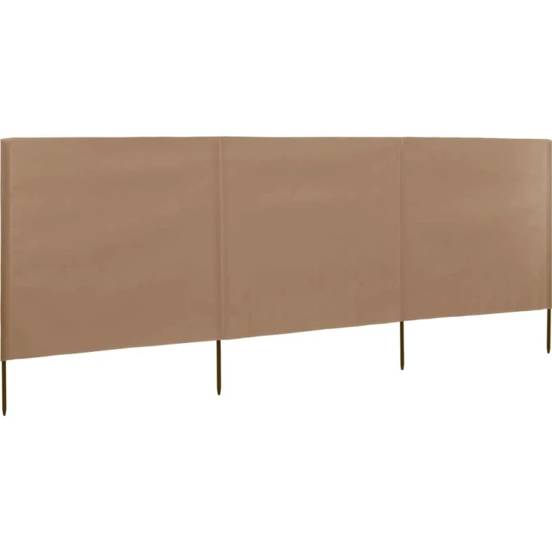 3-panel læsejl i uvævet stof 400x120 cm - gråbrun