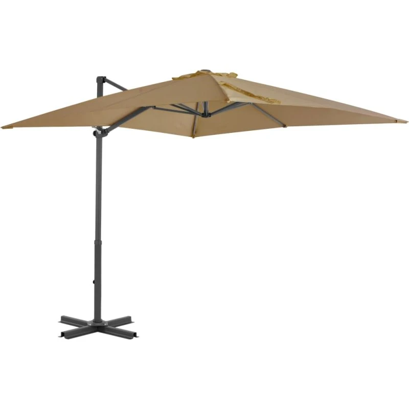 Hængeparasol 250x250 cm - Aluminiumsstang, gråbrun