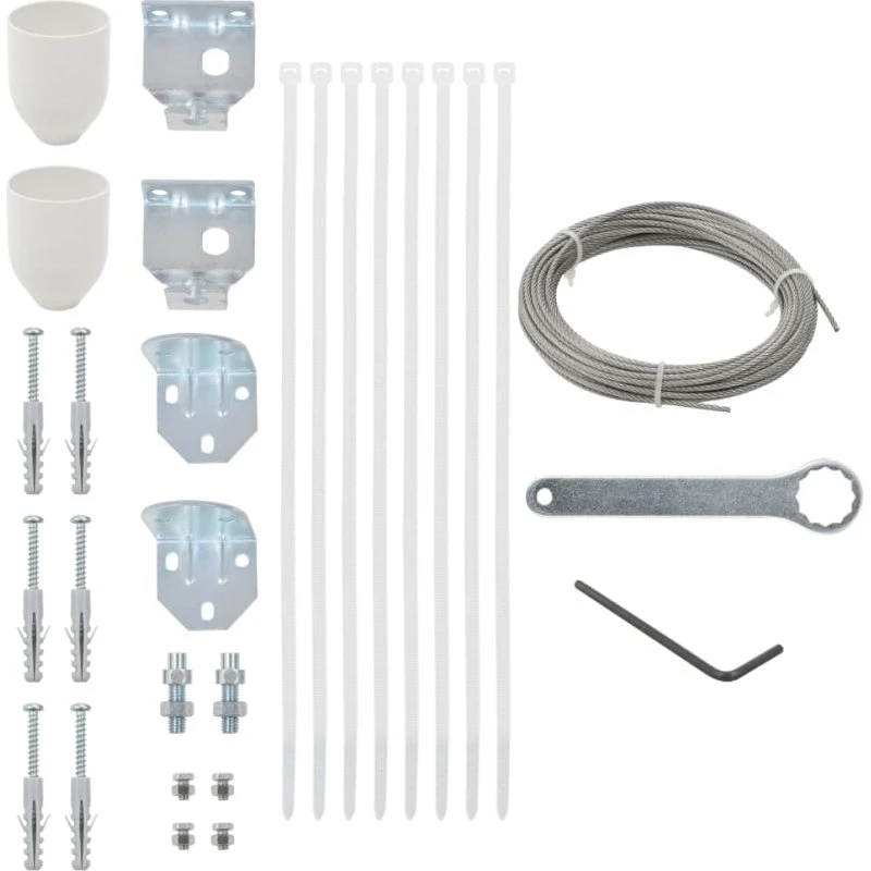 Tilbehørssæt til altanafskærmning 29 dele (2,5 m kabel)