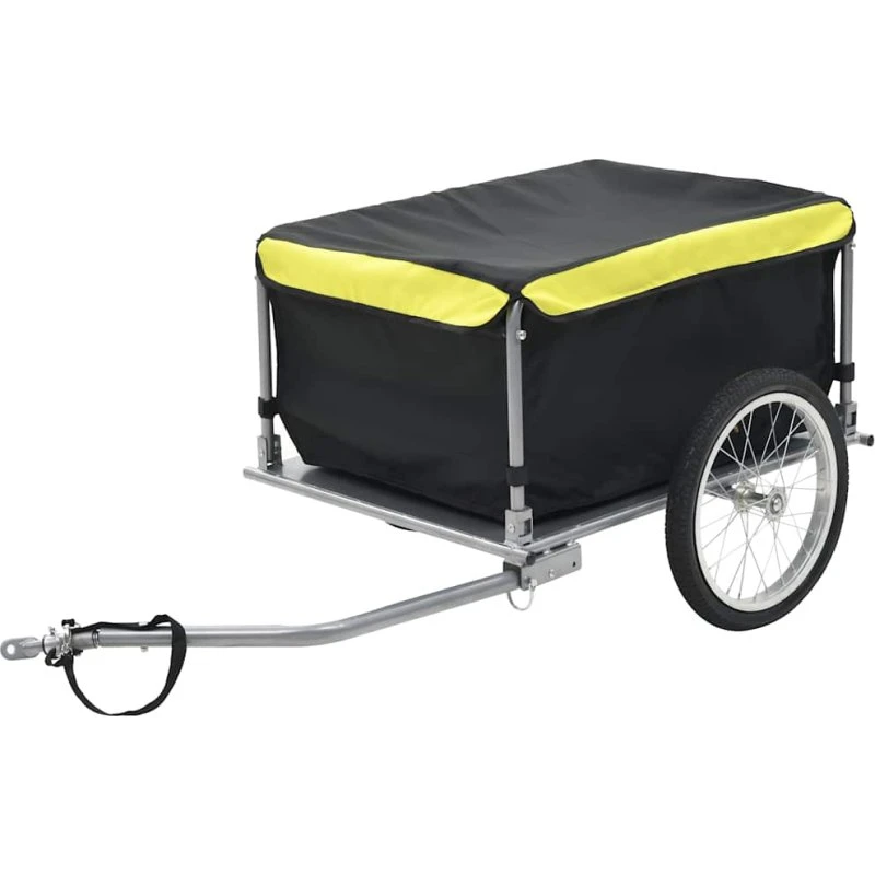 Cykelvogn 65 kg – robust stålramme, sort/gul