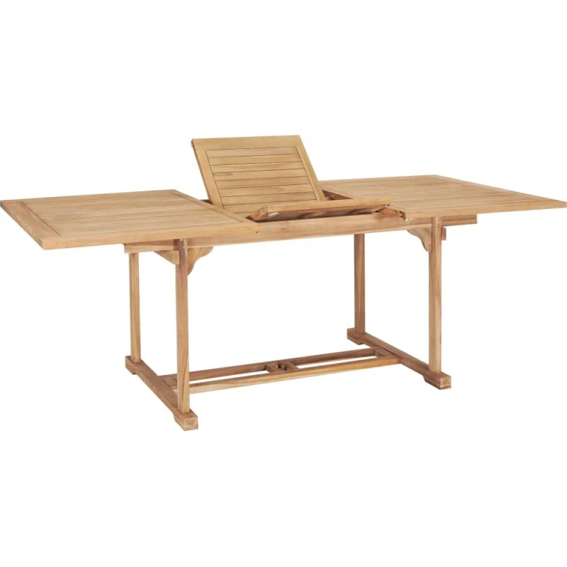 Forlængeligt havebord i massivt teak 150–200x100x75 cm