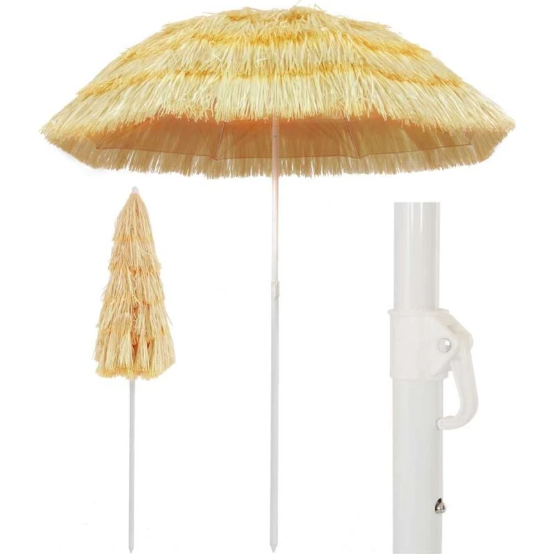 Strandparasol Hawaii-stil 180 cm, natur