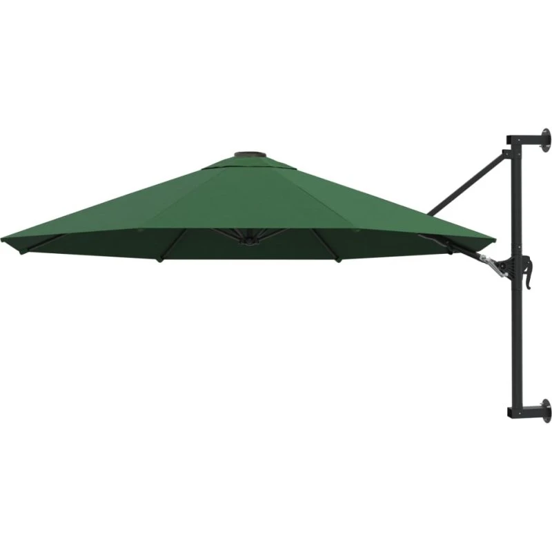 Væghængt parasol 300 cm grøn - metalstang & vippe