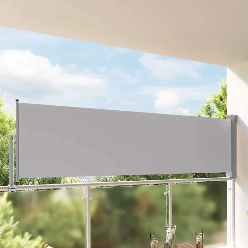 Sammenrullelig sidemarkise 100x300 cm – grå