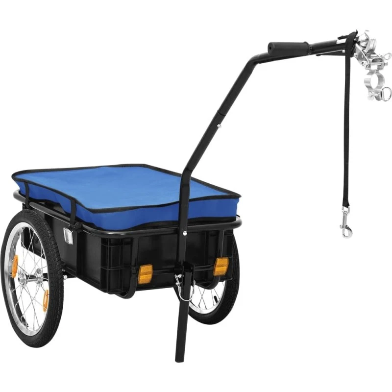 Cykeltrailer & trækvogn 155x60x83 cm stål – blå