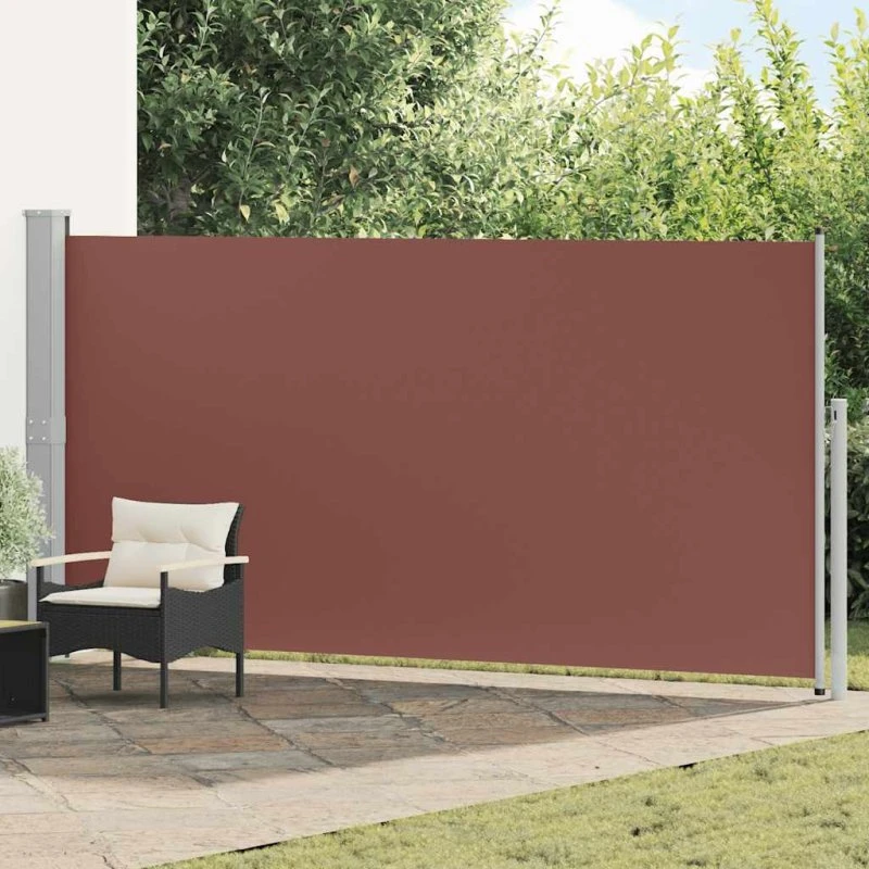 Sammenrullelig sidemarkise 160×500 cm - brun, UV-bestandig