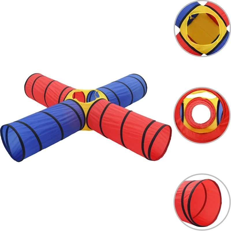 Foldbar legetunnel i polyester – 4 sektioner