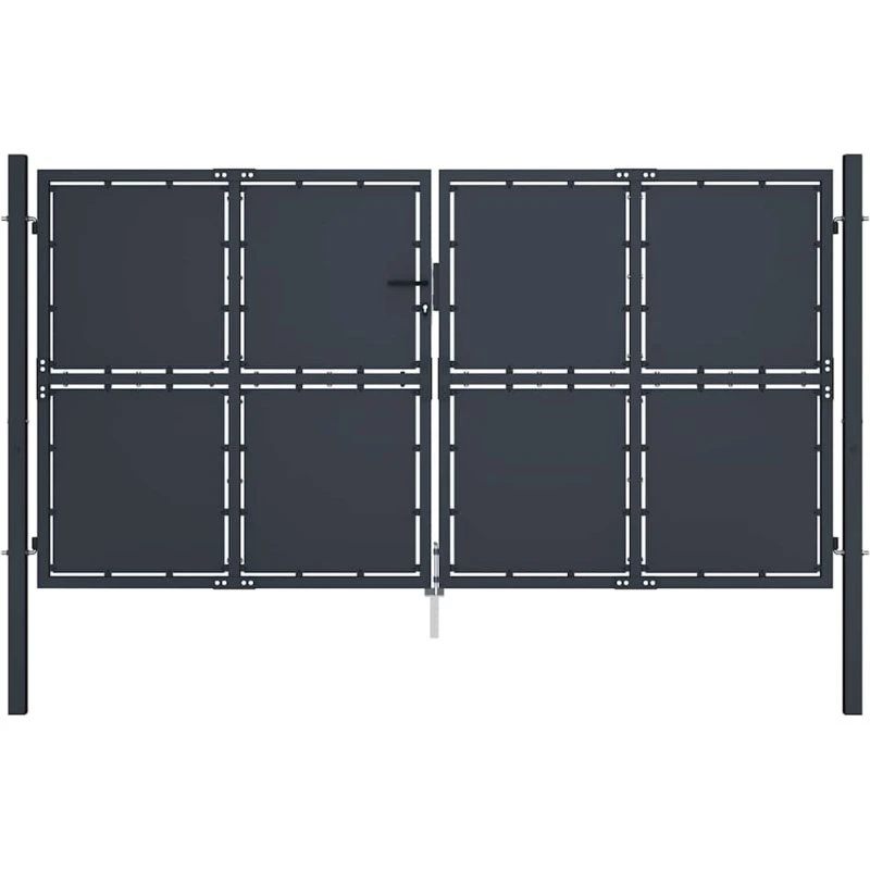 Havelåge i stål 300x125 cm – Antracitgrå