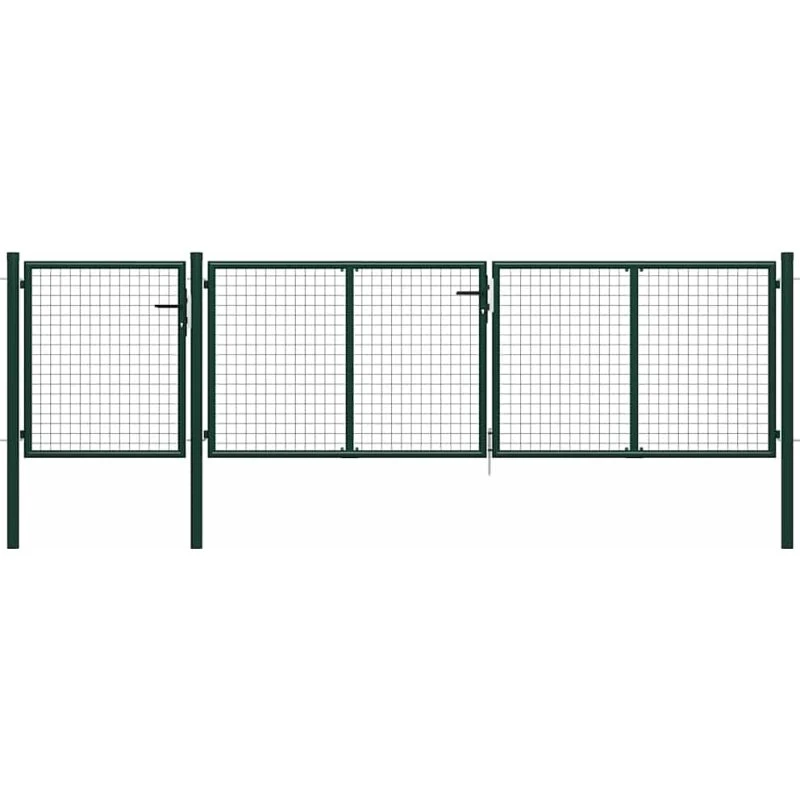 Havelåge i stål 400x75 cm – grøn, med lås