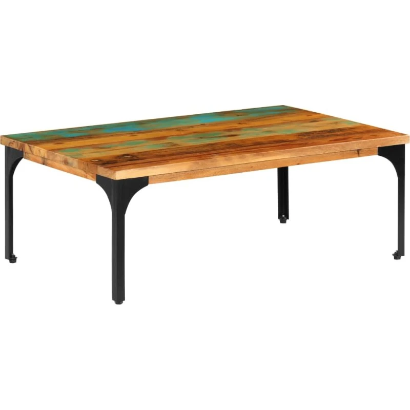 Sofabord 100x60x35 cm i massivt genbrugstræ og stål