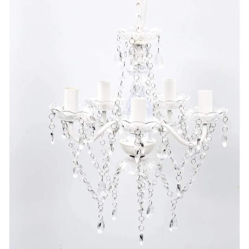 Lysekrone 5-pærer i krystallook, transparent Ø40 cm