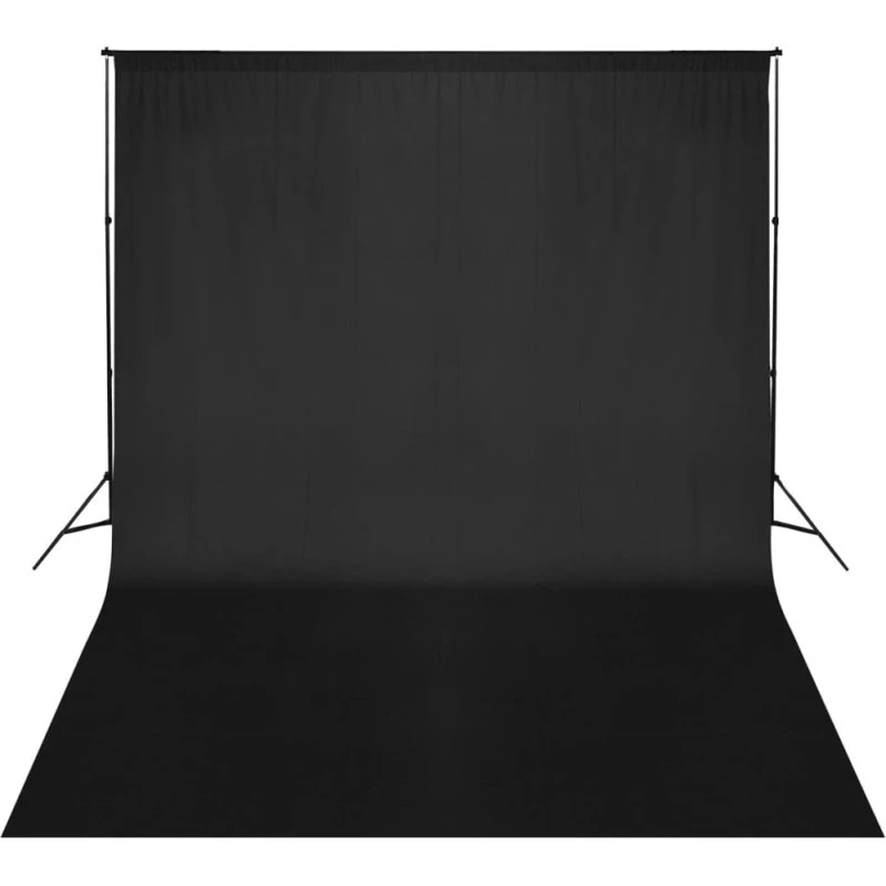 Stativsystem til fotobaggrund 500x300 cm – sort, inkl. baggrund