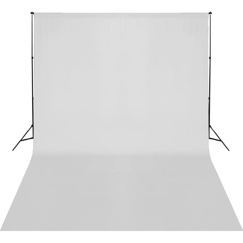 Teleskopisk baggrundsstativ 1,55–3 m med hvid 3x5 m baggrund