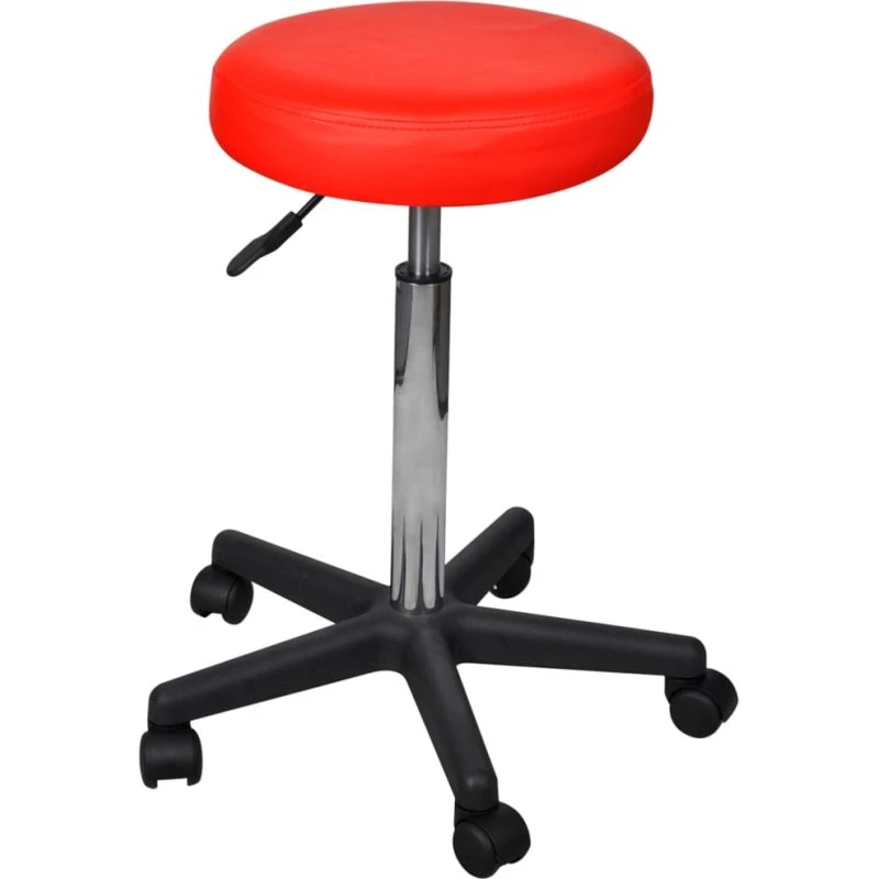 Rød højjusterbar kontorstol med blød polstring