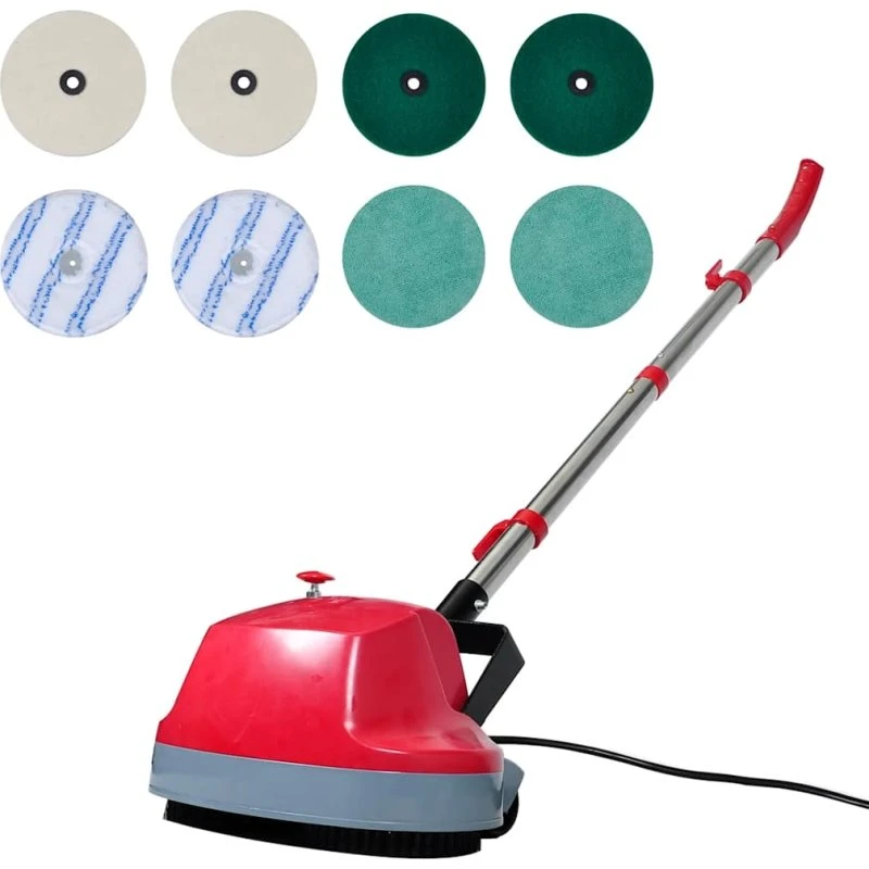 Polermaskine Gulv 5-i-1 med 2 hoveder og rustfrit håndtag