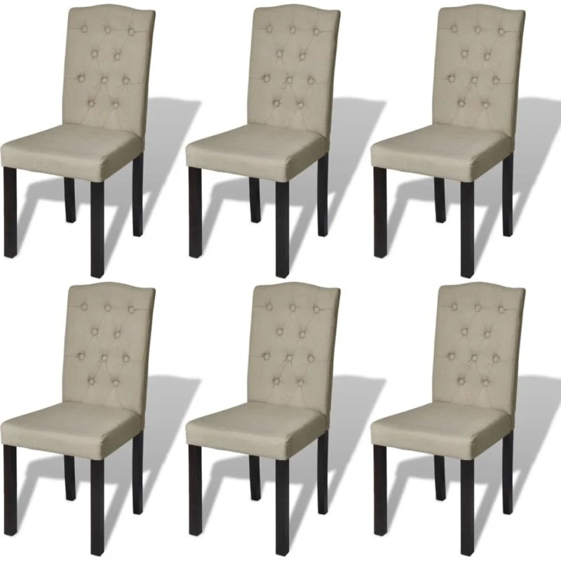 Spisebordsstole 6 stk. kamel stof med træben