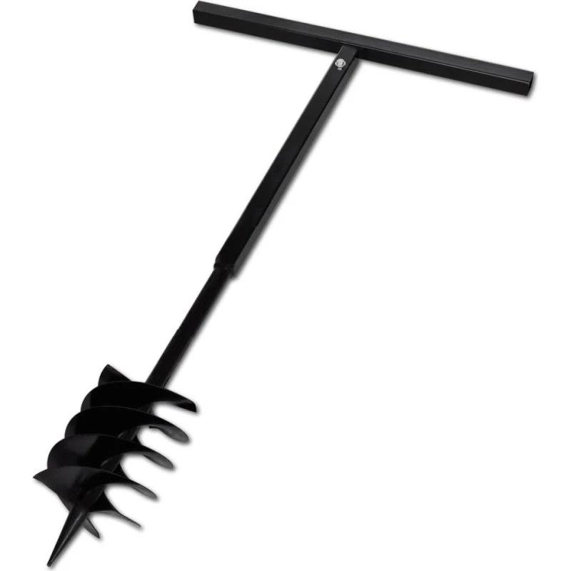 Jordbor 180 mm med håndtag, 3-spiral i stål