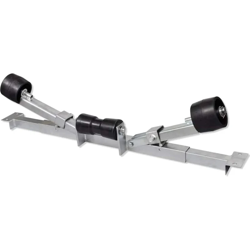 Bundstøttebeslag til bådtrailer med kølruller (justerbar)