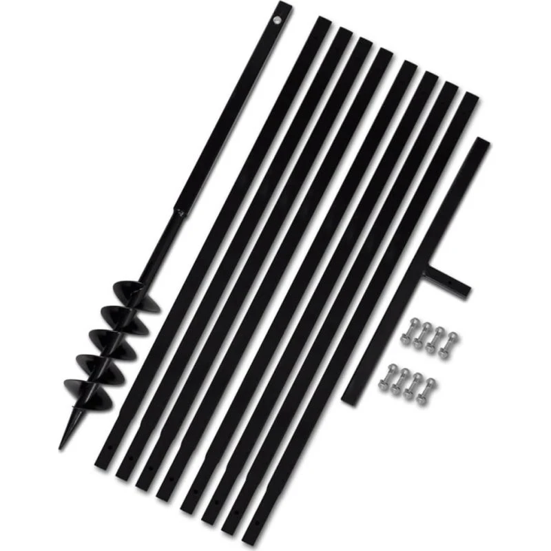 Pælebor 100 mm med håndtag og forlængerrør, 9 m - stål