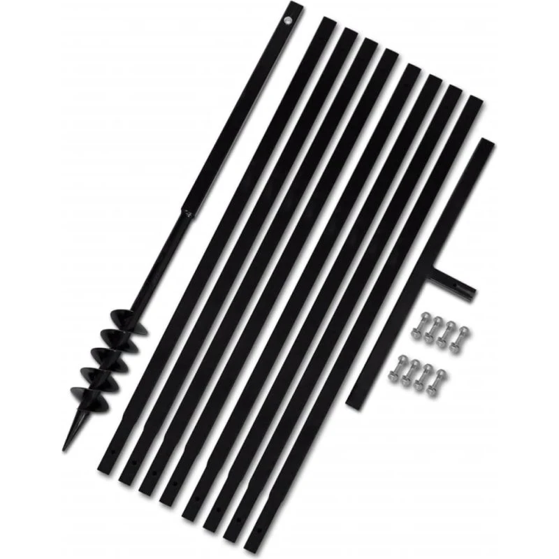 Pælebor 80 mm med håndtag og 9 m forlængerrør, stål