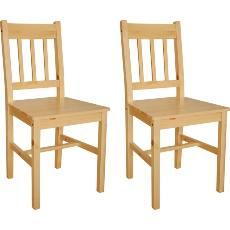 Spisebordsstole 2 stk. i massivt fyrretræ, natur