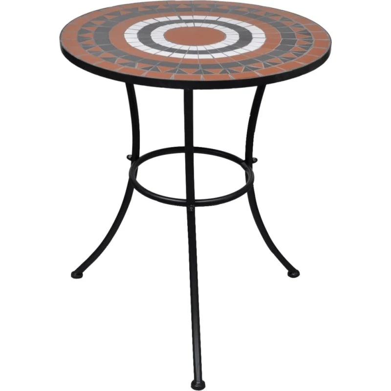 Bistrobord 60 cm mosaik terracotta/hvid, keramik