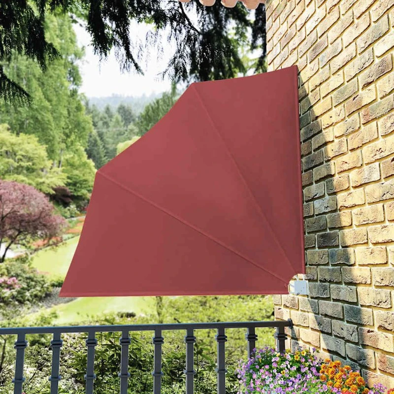 Sammenklappelig sidemarkise til altan 140x140 cm - Terracotta
