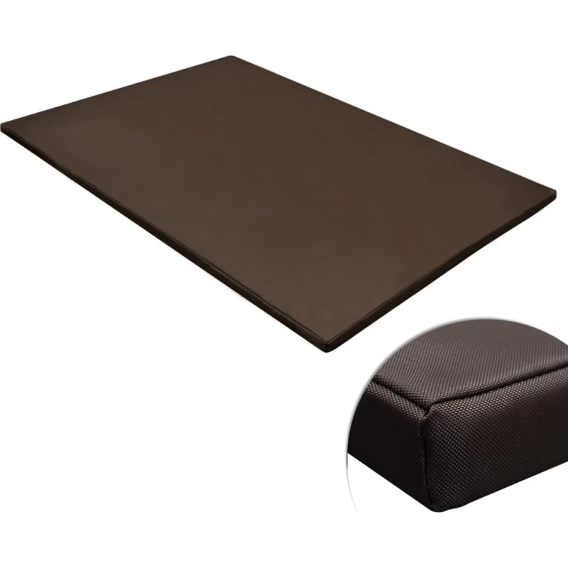 Hundemåtte flad rektangulær brun XL – skridsikker og blød