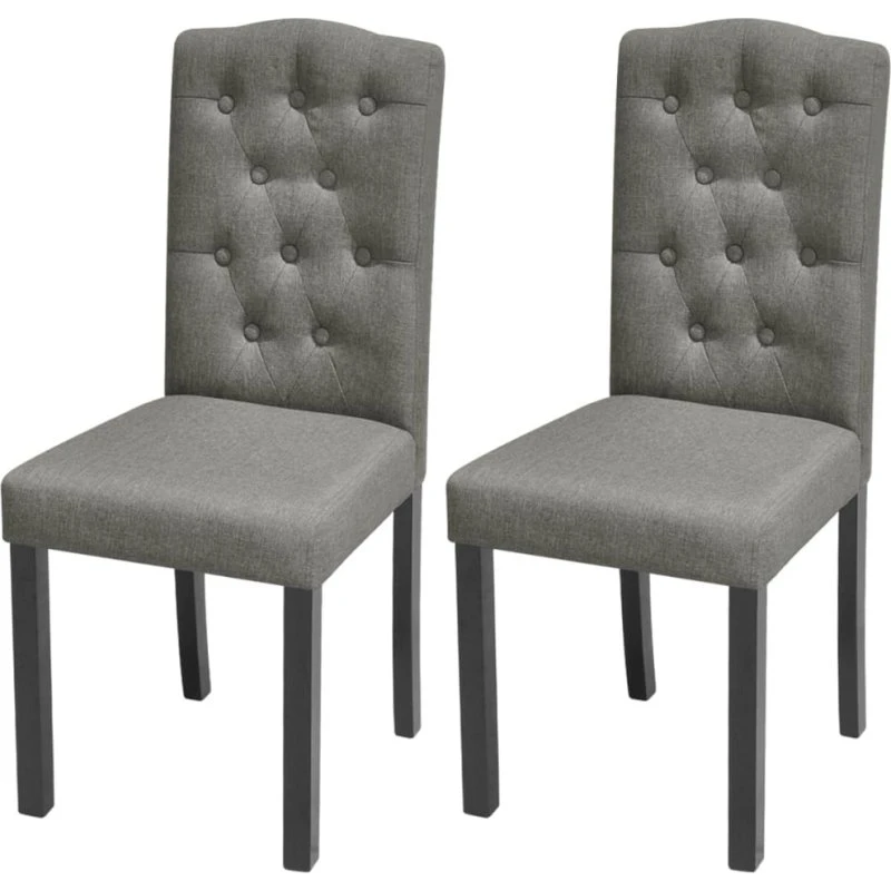 Spisebordsstole 2 stk. stof grå – polstret komfort