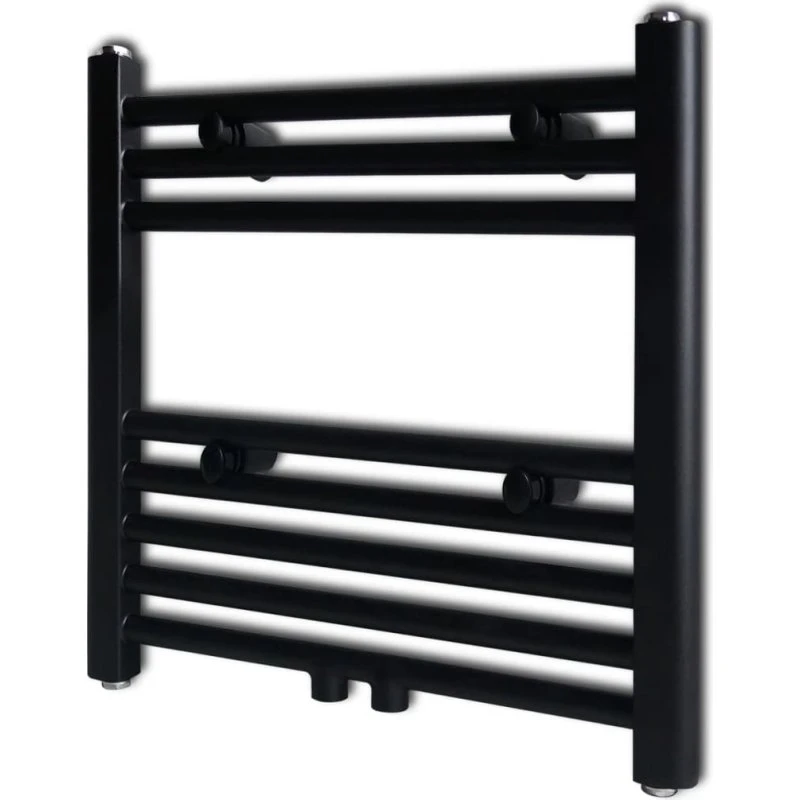 Håndklæderadiator 480x480 mm - sort, centralvarme