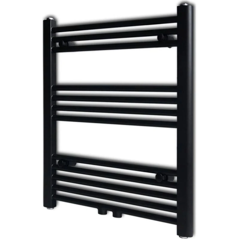Håndklæderadiator 600x764 mm - centralvarme, sort