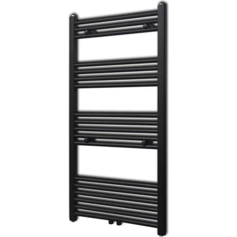 Håndklæderadiator 600x1160 mm sort – centralvarme, lige