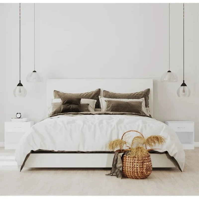 2 stk. hvide natborde med skuffe og hylde