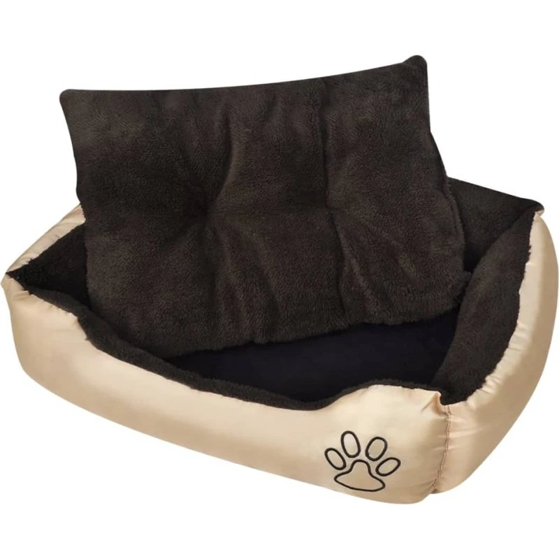 Hundeseng XXL beige/brun – komfortabel og skridsikker