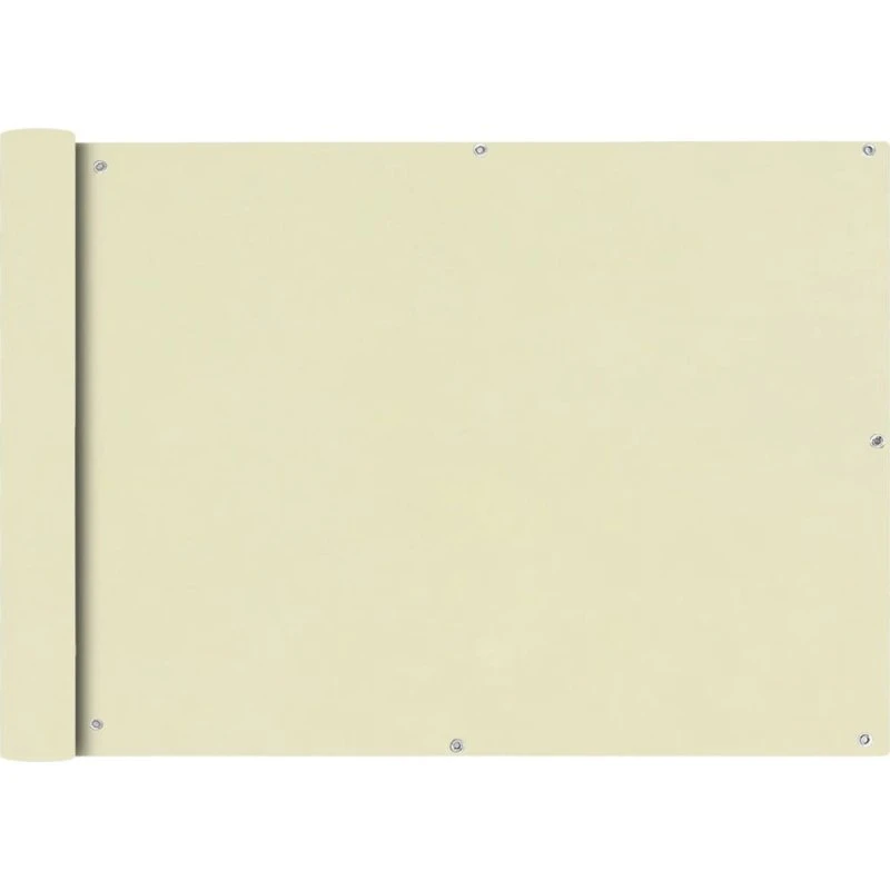 Balkonafskærmning 75x400 cm i PU-belagte Oxford - creme