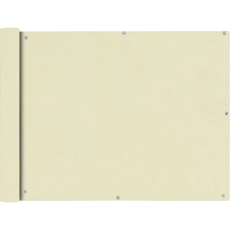 Balkonafskærmning 90x600 cm i creme, PU-belagt Oxford
