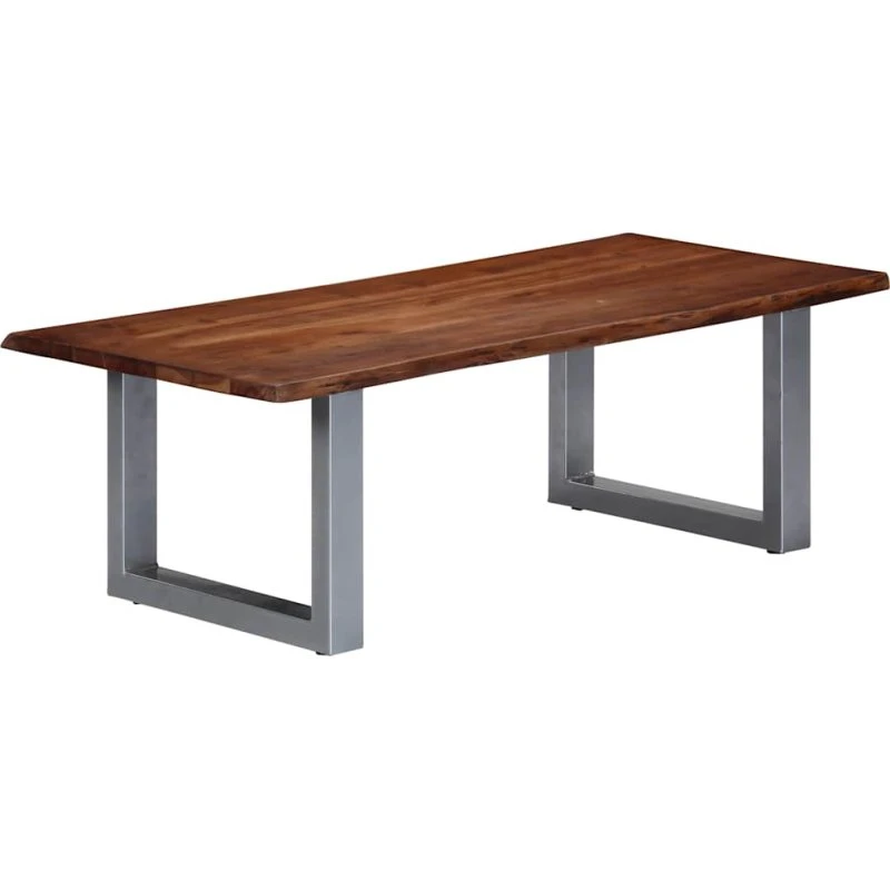 Sofabord i massivt akacietræ med levende kanter 115x60 cm