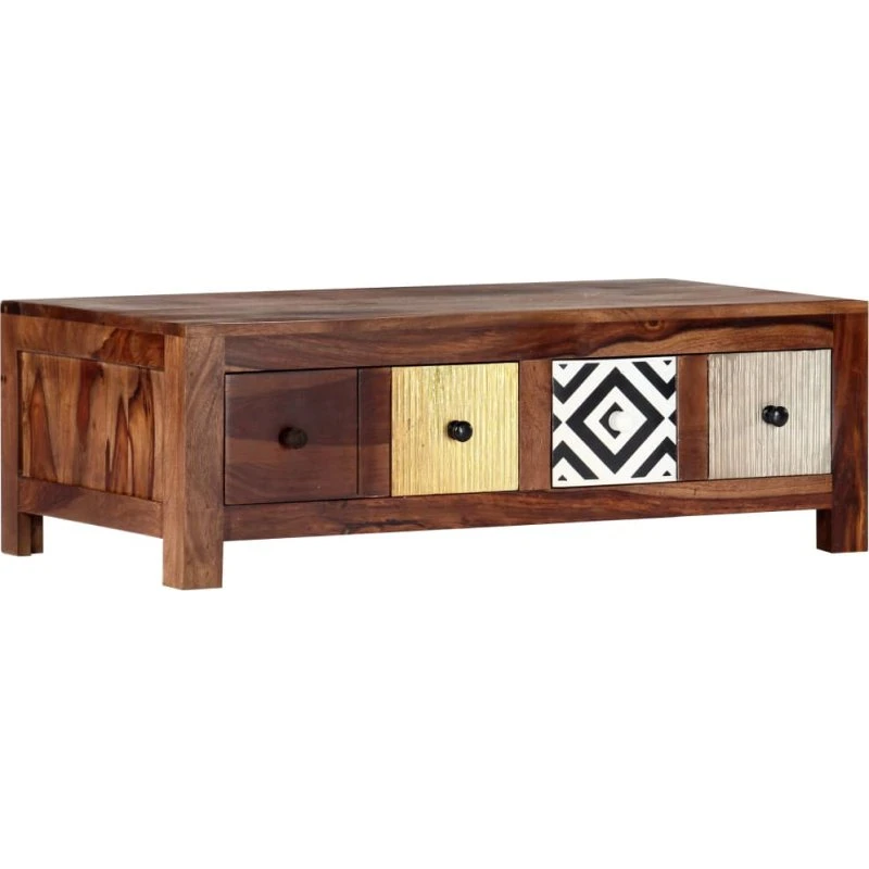 Sofabord 90x50x30 cm i massivt akacietræ - antik stil