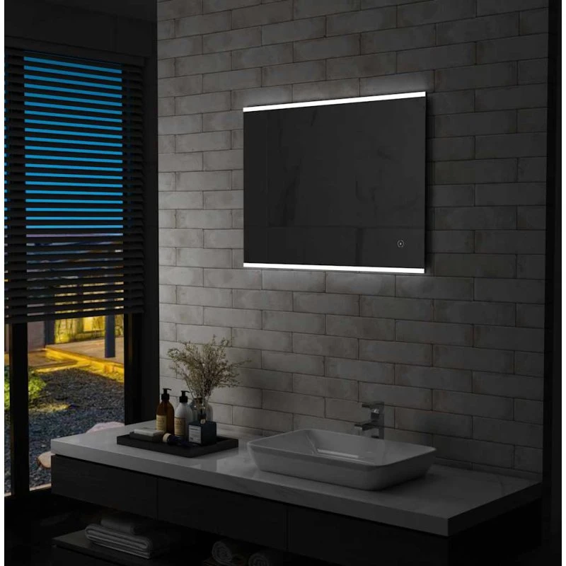 LED-badeværelsesspejl 80x60 cm med berøringssensor