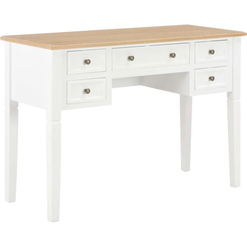 Skrivebord i træ 109,5 x 45 x 77,5 cm – 5 skuffer