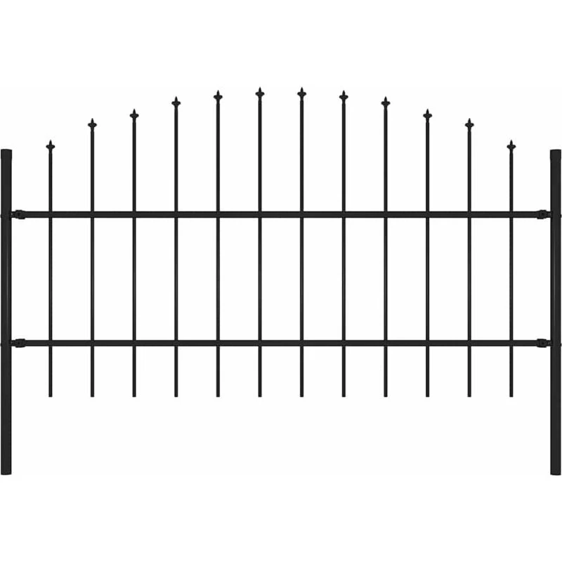 Havehegn med spydtop i stål 181x100 cm - sort