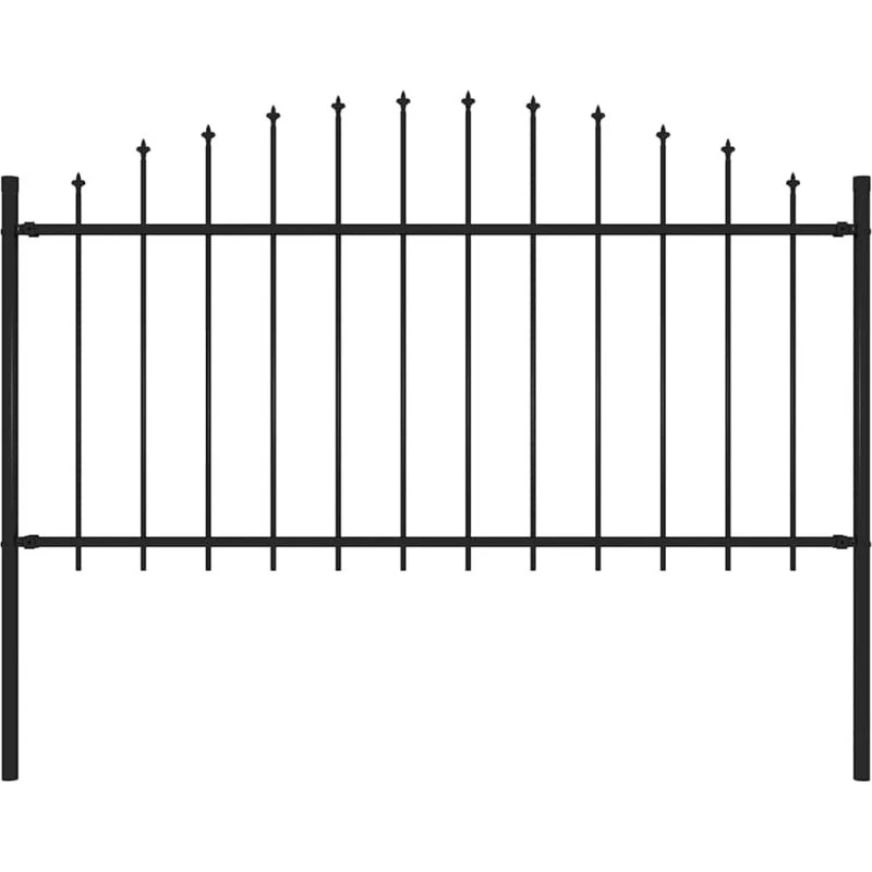 Havehegn i stål med spydtop 181×150 cm, sort