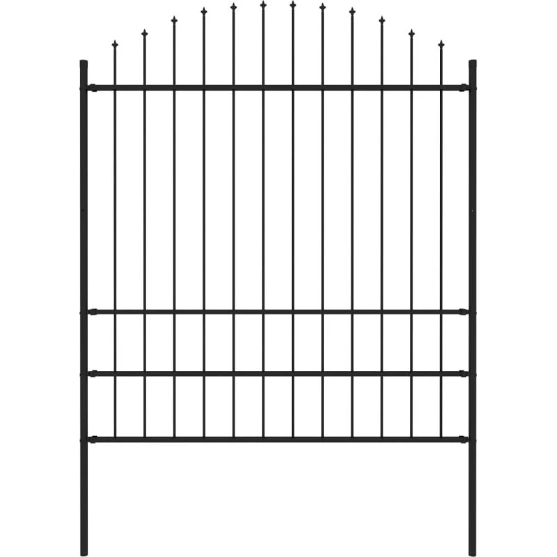 Stålhavehegn med spydtop 181x200 cm - sort