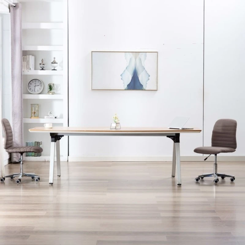 Justerbare spisebordsstole 2 stk. stof gråbrun