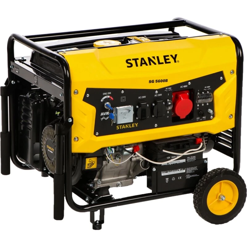 Stanley SG 5600B 5,5 kW benzingenerator (5,0 kW kontinuerlig, 3-faset)
