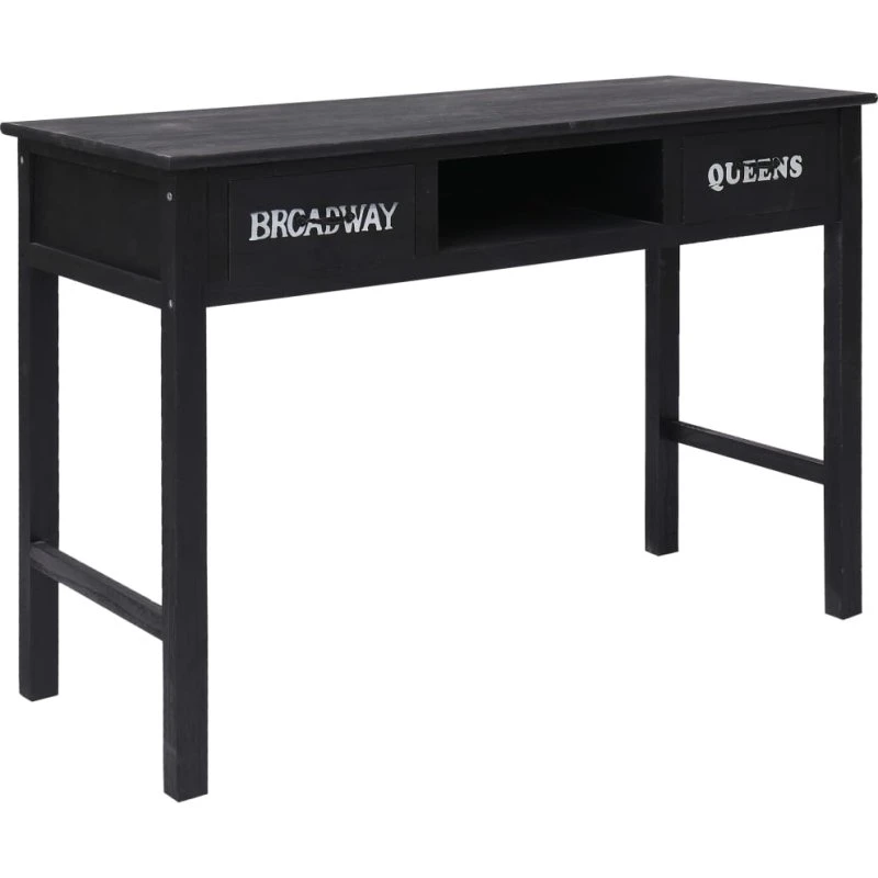 Konsolbord i træ 110x45x76 cm – sort, 2 skuffer