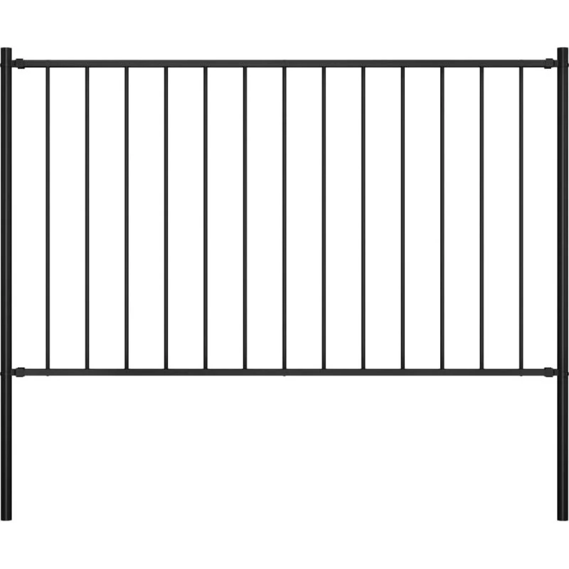 Hegnspanel i pulverlakeret stål 1,81×1 m – sort
